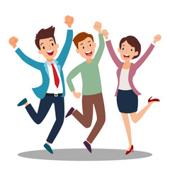 Obraz premium Group of people together with smiles, showing teamwork, happiness, and fun