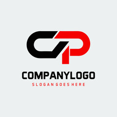 letter cp logo abstract
