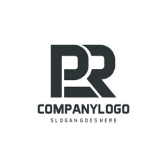 letter pr logo abstract