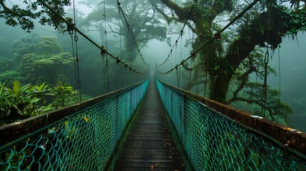 Exploring the Monteverde Cloud Forest, Costa Rica, takes you through a lush, misty rainforest teeming with biodiversity, including rare birds, orchids, and towering trees. The suspended bridges 