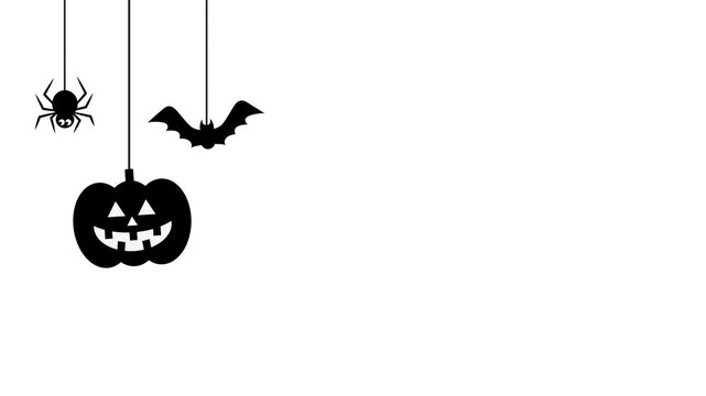 Halloween background with pumpkin, bat and spider.