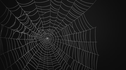 simple black background with thin white lines forming a graceful spider web pattern