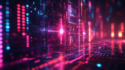 Fototapeta premium 3D Futuristic Tech Calendar 2025: Seamless Background with Digital Motifs and Innovative Design Elements