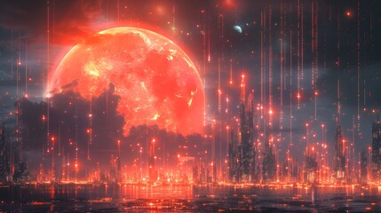 Highlight the digital aspect of Bitcoin. AI generated