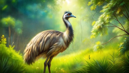 an emu animal nature beautiful background