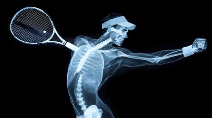Obraz premium X-Ray of tennis player