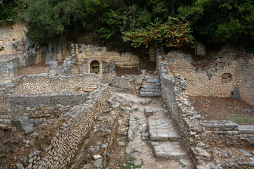 Ancient Roman city ruins in town of Butrint, Albania. This Archeological site is World Heritage...