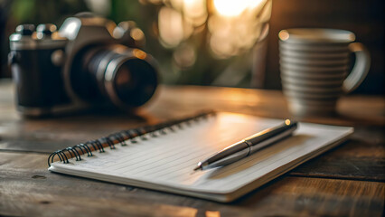 Business Goals for 2025: Planning and Aspirations in a Soft Focus Image of a Notepad and Pen, Perfect for Your Stock Photo Collection