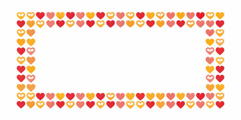 Flat Border Frame with Floating Hearts & Equality Symbol for Human Rights Day - Vector Illustration Emphasizing Love, Fairness, and Unity