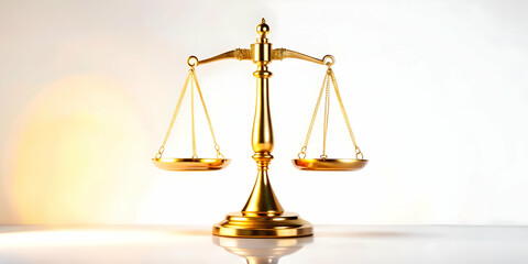 3D Floating Scales of Justice Glowing in Mid-Air Symbolizing Fairness for Human Rights Day - Ideal Visual for Equality Concepts, Isolated on White Background