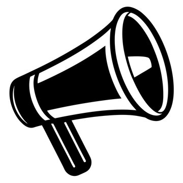 recommend clip art: Vector megaphone illustration in cartoon, clipart, and line art styles.