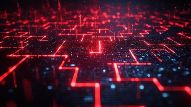 Optimization algorithm symbolized by maze and puzzle motifs