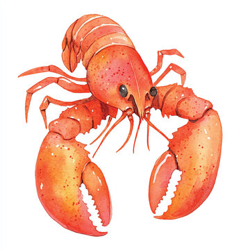 recommend clip art: Lobster watercolor clipart illustration isolated