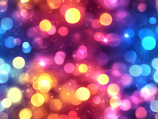2025 Calendar Design: Flat Bokeh Lights Background in Vibrant Colors for a Warm Festive Atmosphere - Simple Vector Illustration