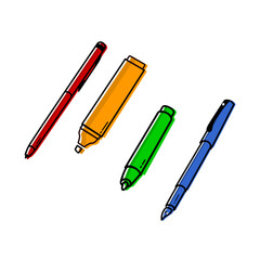 colorful array of writing instruments