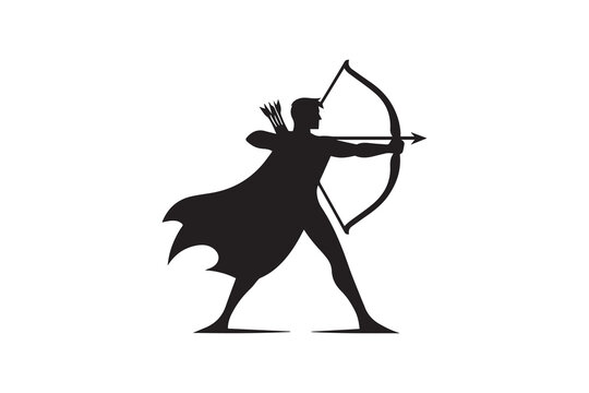 recommend clip art: archery  clip art vector silhouette illustration isolated in white background