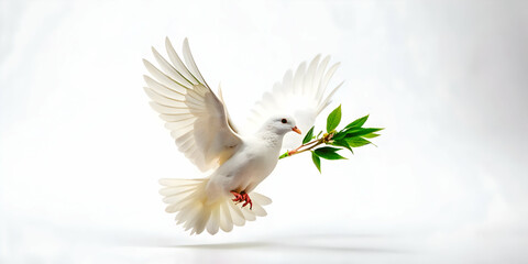 Obraz premium Flat Isolated Peace Dove Vector with Olive Branch for Human Rights Day - Minimalist Infographic Design Symbolizing Peace and Freedom in Clean Style