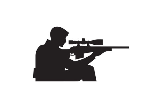 recommend clip art: sniper soldier clip art vector silhouette illustration isolated in white background