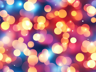 Festive Flat Bokeh Lights Background for 2025 Calendar Design - Soft Colorful Blur for a Warm and Inviting Atmosphere, Simple Vector Illustration