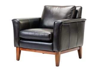 Elegant Black Leather Armchair – Modern Design for Stylish Interiors