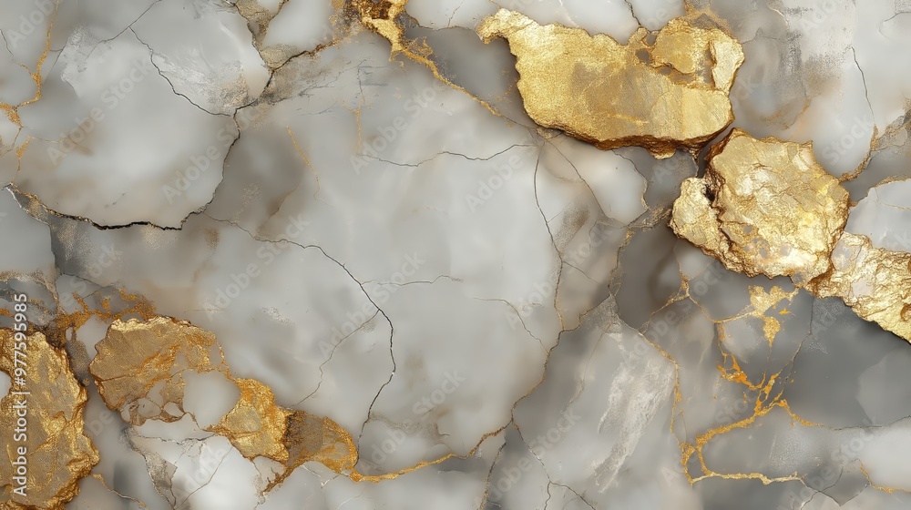 Poster Abstract marble texture with gold accents.