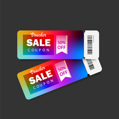 ticket template of  sales vouchers, coupon, discount	