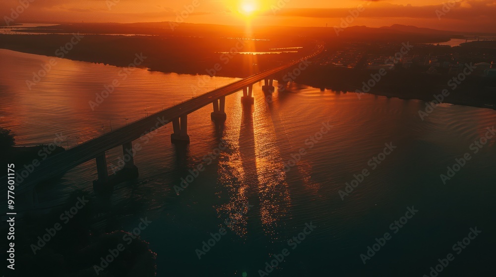 Canvas Prints bridge at sunset