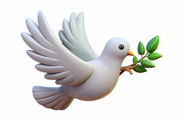Flat Isolated Peace Dove Vector with Olive Branch Symbolizing Peace for Human Rights Day - Clean Minimalist Design for Infographics