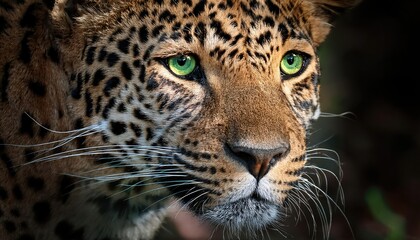 Naklejka premium Close-up of a leopard's face