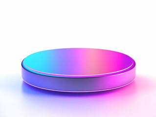 Flat Glowing Holographic World AIDS Day Podium Design for Awareness Messages - Glossy Surface with Copy Space for Impactful Communication