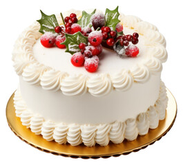 Naklejka premium PNG Christmas cake dessert cream food.