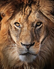 Fototapeta premium Close-up of a lion's face