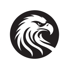Fototapeta premium Head of the Black Eagle. silhouette vector symble icon, isolated on white background