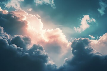 Dramatic Cloudscape with Sunlight Breaking Through