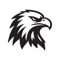 Head of the Black Eagle. silhouette vector symble icon, isolated on white background