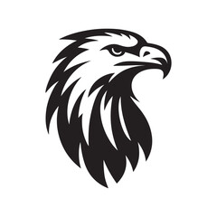 Obraz premium Head of the Black Eagle. silhouette vector symble icon, isolated on white background