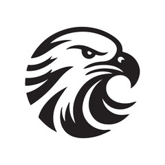 Head of the Black Eagle. silhouette vector symble icon, isolated on white background