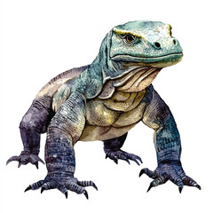 Komodo watercolor clipart illustration isolated