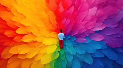 Obraz premium Selfimprovement flat design top view personal growth water color Triadic Color Scheme