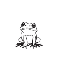 Obraz premium Frog in cartoon, doodle style . Image for t-shirt, web, mobile apps and ui. Isolated 2d vector illustration in logo, icon, sketch style, Eps 10, black and white. AI Generative