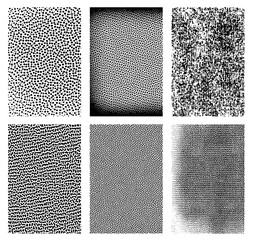 Set of grunge halftone textures, 6 different distressed overlay textures.