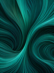 Modern Abstract Pattern with Flowing Green Lines and Neon Pink Geometric Shapes
