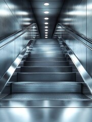 steel staircase in a dark environment