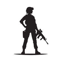 simple Flat design soldier silhouette