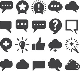 set of comic speech bubbles vector logo icons