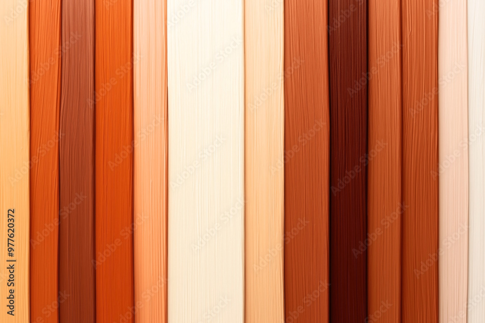 Poster Abstract background featuring vertical stripes of varying shades of orange, brown, and off-white. Each stripe has a textured appearance resembling paint or fabric.