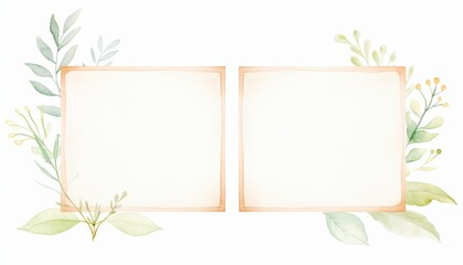 Elegant botanical frame with blank spaces, perfect for invitations, greeting cards, or creative projects.