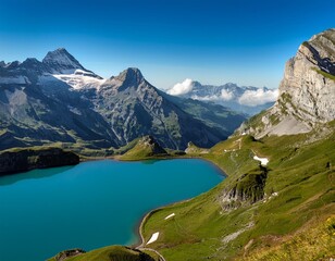 Serene Lakes and Majestic Peaks in the Swiss Alps, Europe’s Mountain Paradise