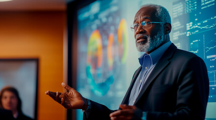black man in lecture