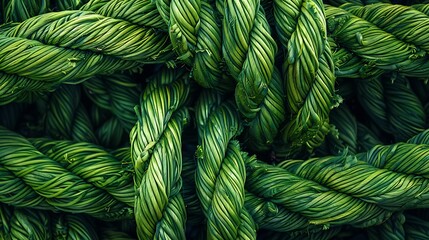 A close up of a green rope